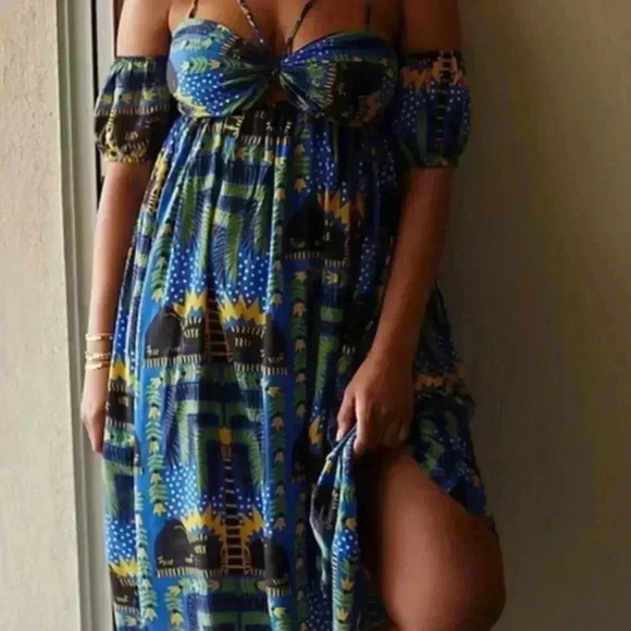 Anthropologie João Incerti Strappy Bandeau Hawaiian 
Dress New With Tag Size S - Picture 6 of 7